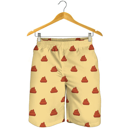 Brown Poop Pattern Print Men's Shorts