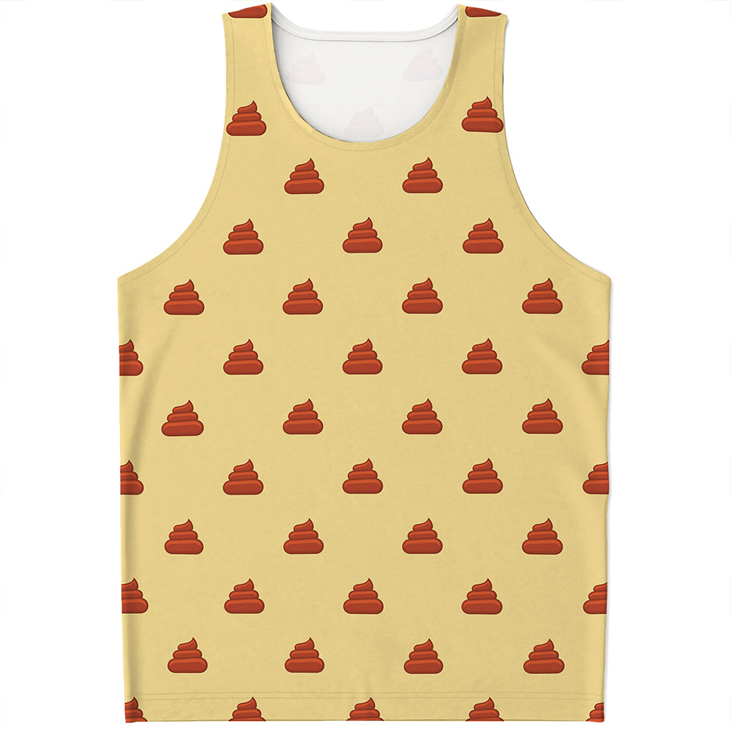 Brown Poop Pattern Print Men's Tank Top