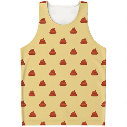 Brown Poop Pattern Print Men's Tank Top