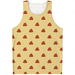 Brown Poop Pattern Print Men's Tank Top