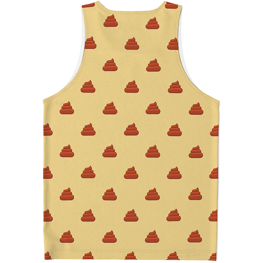 Brown Poop Pattern Print Men's Tank Top