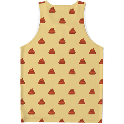 Brown Poop Pattern Print Men's Tank Top