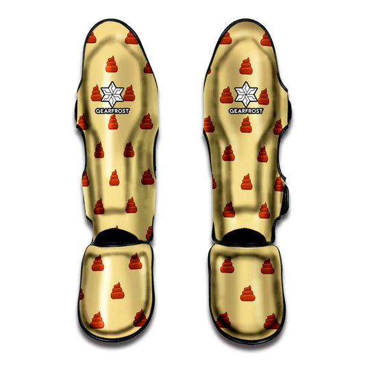 Brown Poop Pattern Print Muay Thai Shin Guard