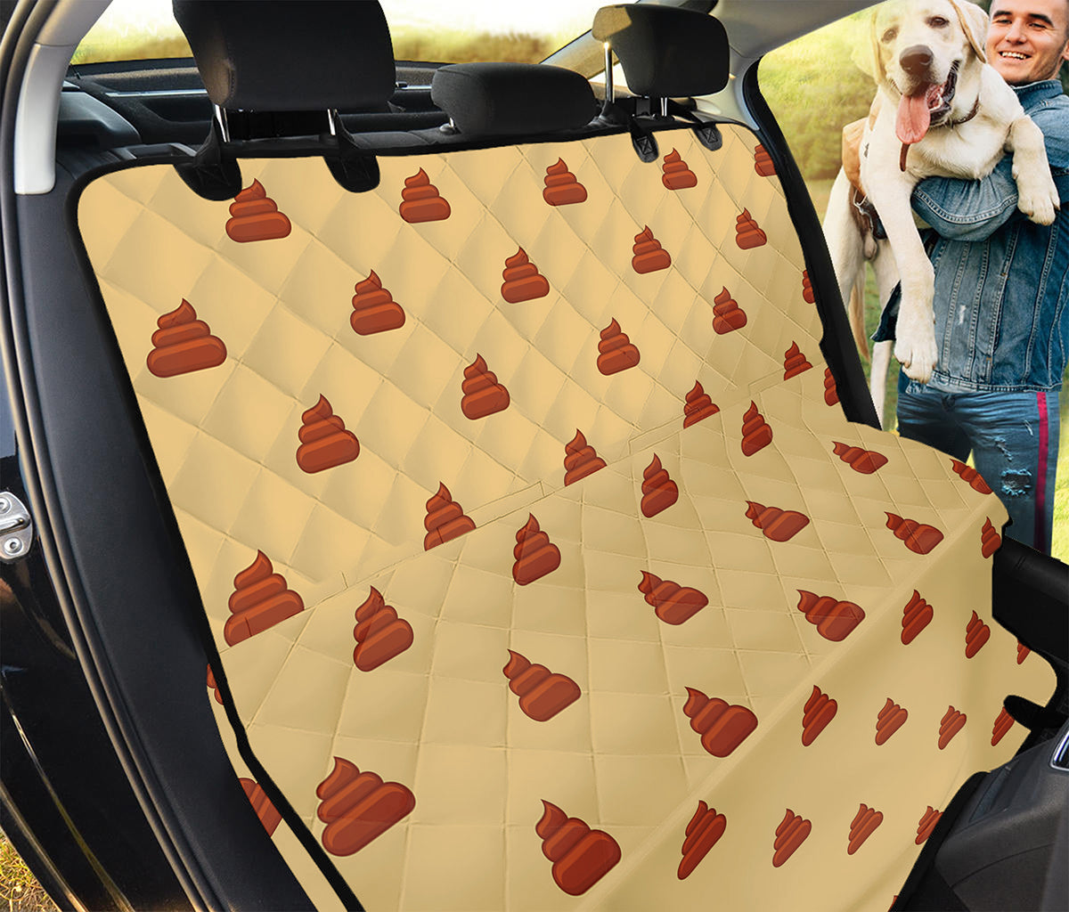 Brown Poop Pattern Print Pet Car Back Seat Cover