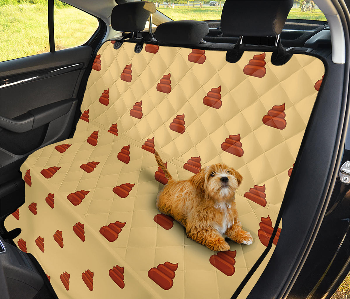 Brown Poop Pattern Print Pet Car Back Seat Cover