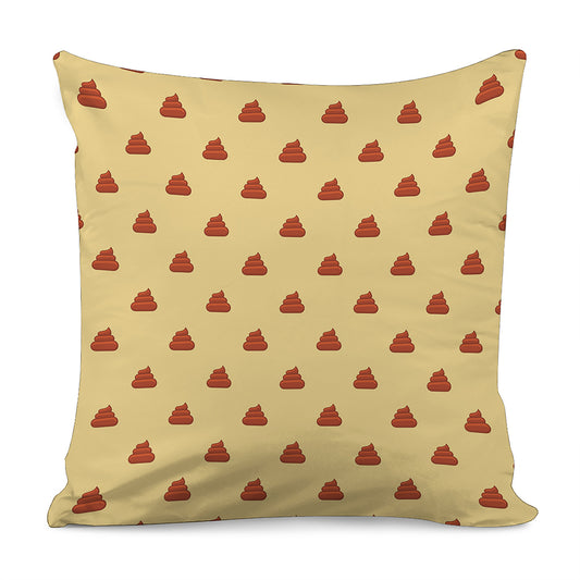Brown Poop Pattern Print Pillow Cover
