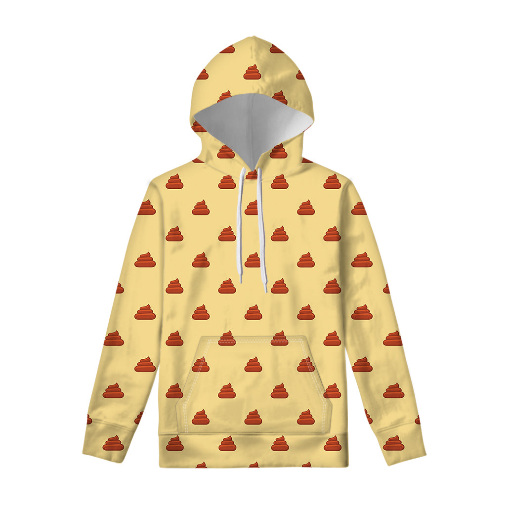 Brown Poop Pattern Print Pullover Hoodie