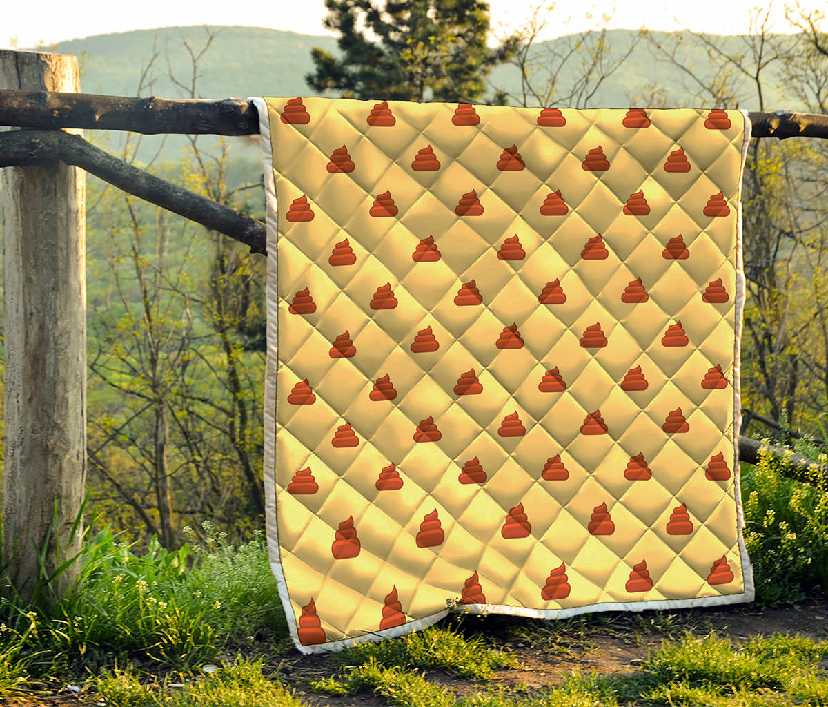 Brown Poop Pattern Print Quilt