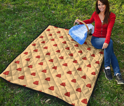Brown Poop Pattern Print Quilt