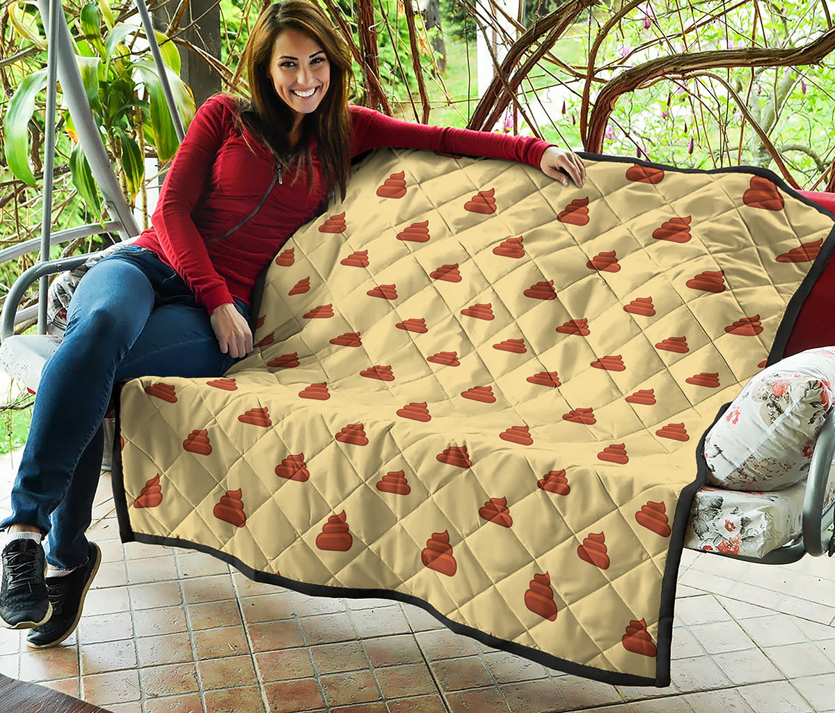 Brown Poop Pattern Print Quilt