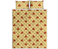 Brown Poop Pattern Print Quilt Bed Set