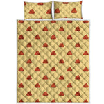 Brown Poop Pattern Print Quilt Bed Set