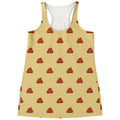 Brown Poop Pattern Print Women's Racerback Tank Top