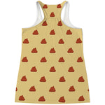 Brown Poop Pattern Print Women's Racerback Tank Top