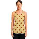 Brown Poop Pattern Print Women's Racerback Tank Top
