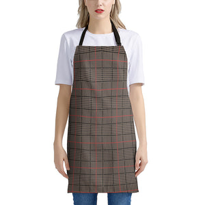 Brown Prince of Wales Check Print Apron