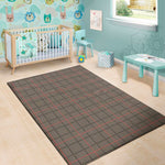 Brown Prince of Wales Check Print Area Rug