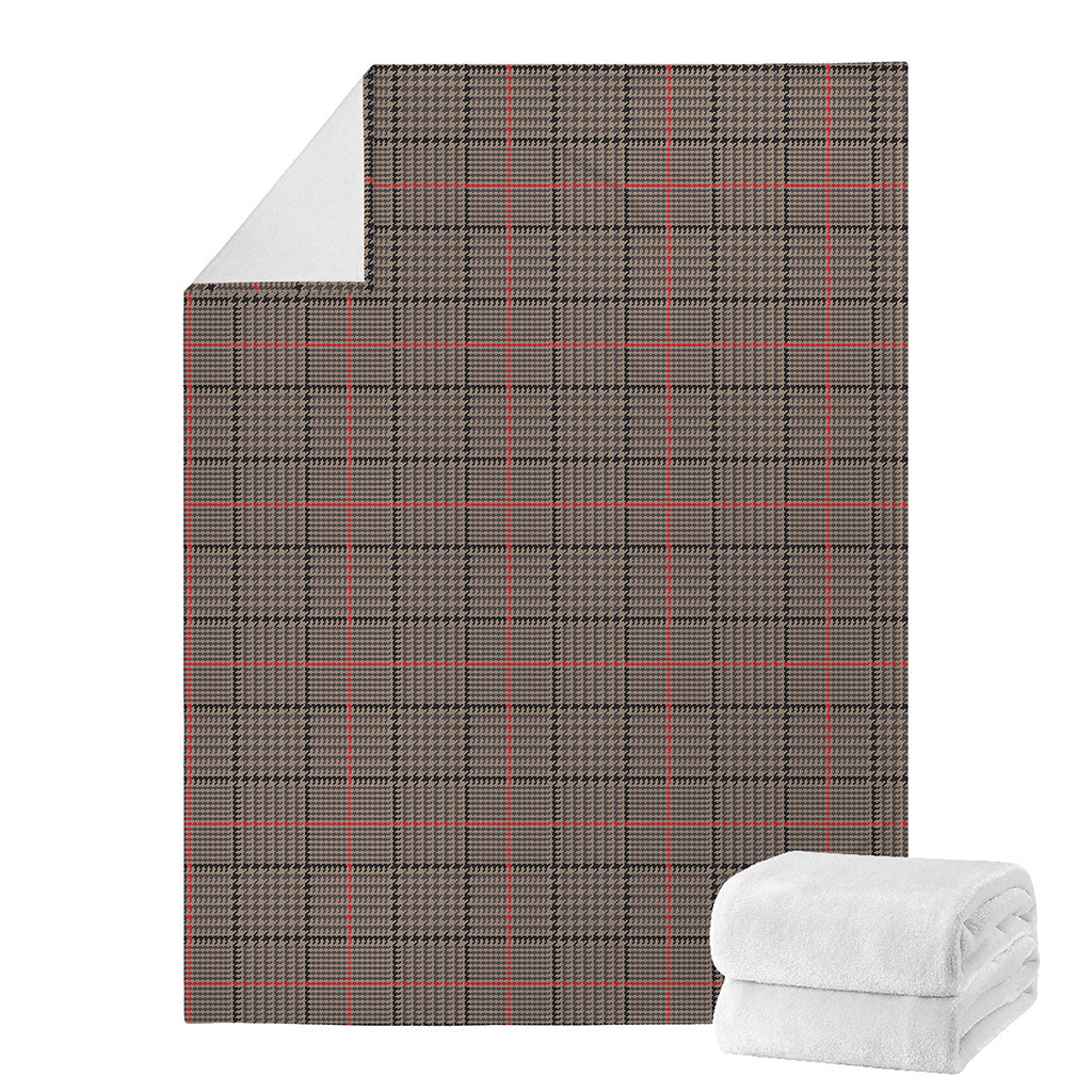 Brown Prince of Wales Check Print Blanket