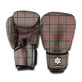 Brown Prince of Wales Check Print Boxing Gloves