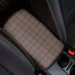 Brown Prince of Wales Check Print Car Center Console Cover