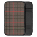 Brown Prince of Wales Check Print Car Center Console Cover