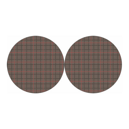 Brown Prince of Wales Check Print Car Coasters