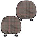 Brown Prince of Wales Check Print Car Headrest Covers