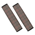 Brown Prince of Wales Check Print Car Seat Belt Covers