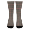 Brown Prince of Wales Check Print Crew Socks