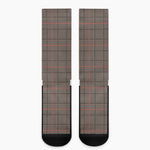 Brown Prince of Wales Check Print Crew Socks