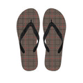 Brown Prince of Wales Check Print Flip Flops
