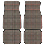 Brown Prince of Wales Check Print Front and Back Car Floor Mats