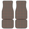 Brown Prince of Wales Check Print Front and Back Car Floor Mats