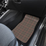 Brown Prince of Wales Check Print Front and Back Car Floor Mats