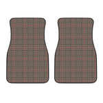 Brown Prince of Wales Check Print Front Car Floor Mats