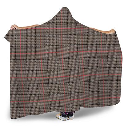 Brown Prince of Wales Check Print Hooded Blanket