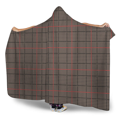 Brown Prince of Wales Check Print Hooded Blanket