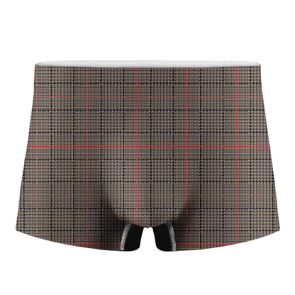Brown Prince of Wales Check Print Men's Boxer Briefs