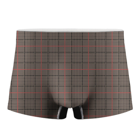 Brown Prince of Wales Check Print Men's Boxer Briefs