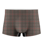 Brown Prince of Wales Check Print Men's Boxer Briefs