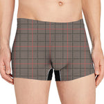 Brown Prince of Wales Check Print Men's Boxer Briefs