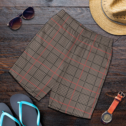 Brown Prince of Wales Check Print Men's Shorts