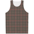 Brown Prince of Wales Check Print Men's Tank Top