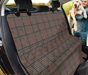 Brown Prince of Wales Check Print Pet Car Back Seat Cover