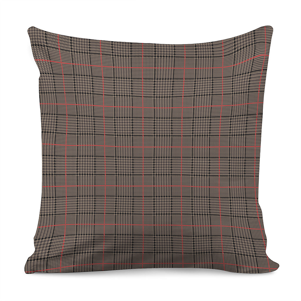 Brown Prince of Wales Check Print Pillow Cover