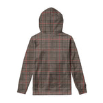 Brown Prince of Wales Check Print Pullover Hoodie