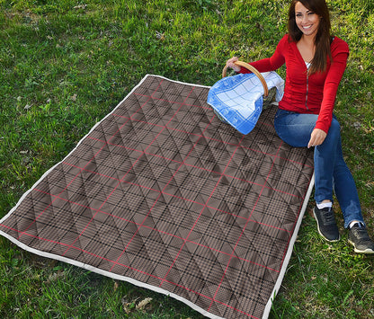 Brown Prince of Wales Check Print Quilt