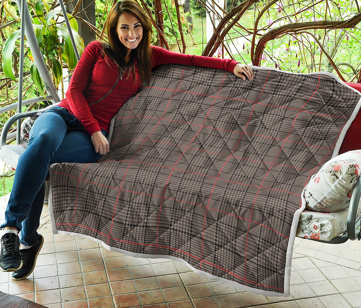 Brown Prince of Wales Check Print Quilt