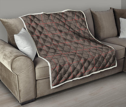 Brown Prince of Wales Check Print Quilt