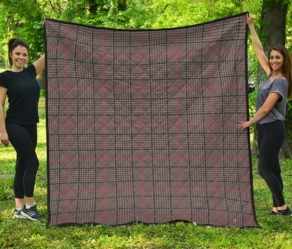 Brown Prince of Wales Check Print Quilt